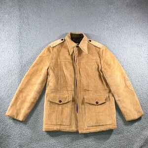 Envoy Corduroy Jacket Men L Vintage 70s Quilted Lining Elbow Patches Retro Chore